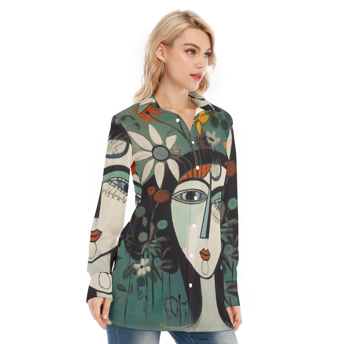 All-Over Print Women's Long Shirt