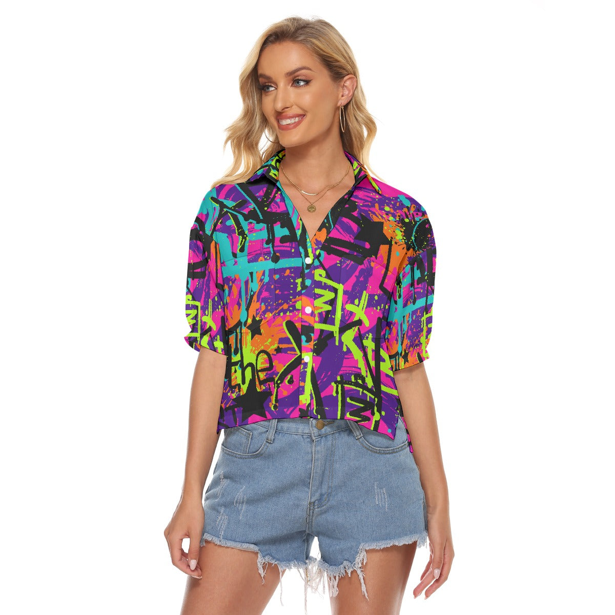 All-Over Print Women's V-neck Shirts