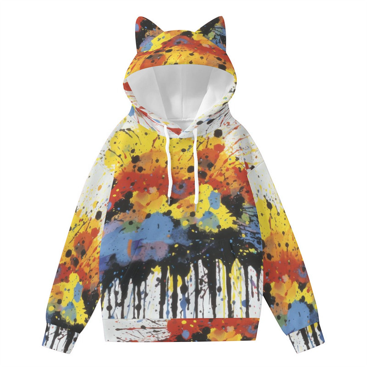 All-Over Print Women’s Hoodie With Decorative Ears