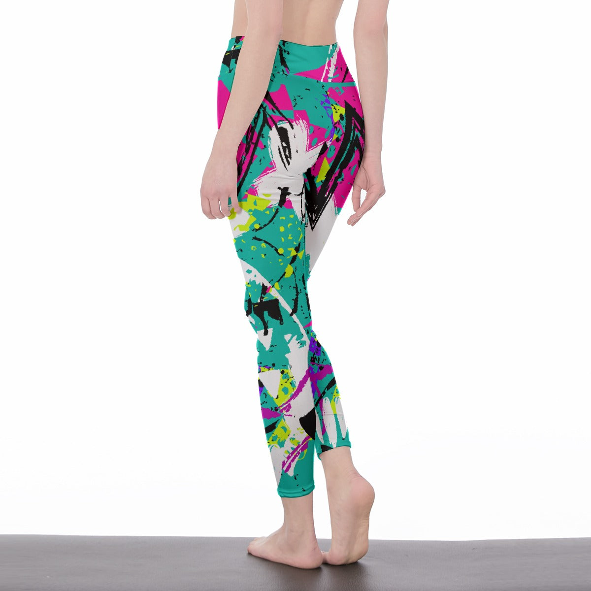 All-Over Print Women's High Waist Leggings | Side Stitch Closure