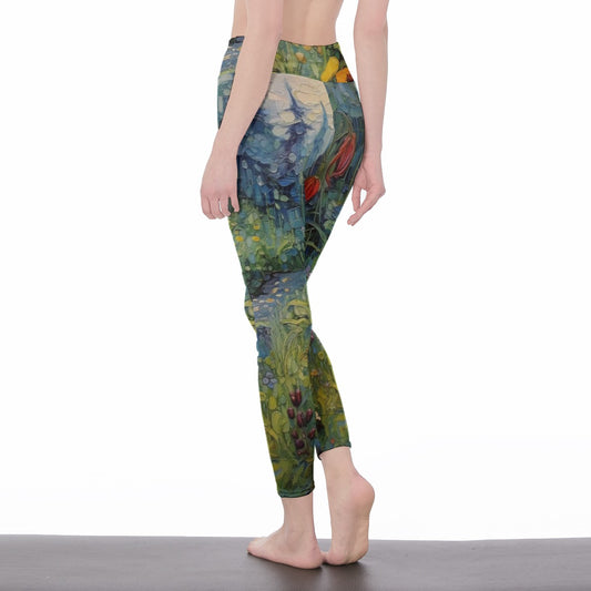 All-Over Print Women's High Waist Leggings | Side Stitch Closure