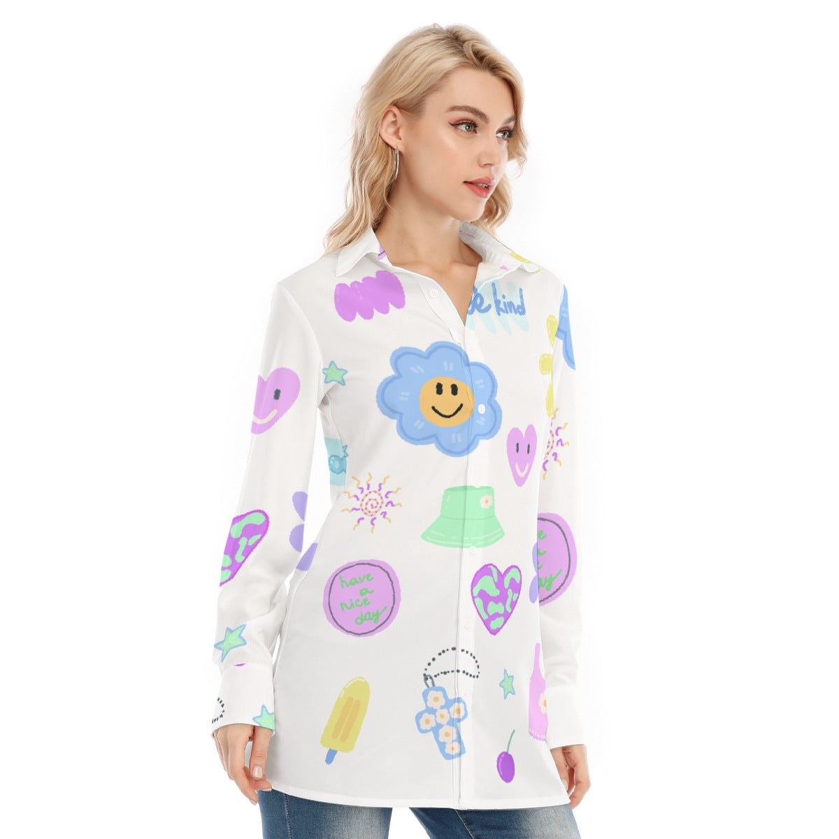 All-Over Print Women's Long Shirt