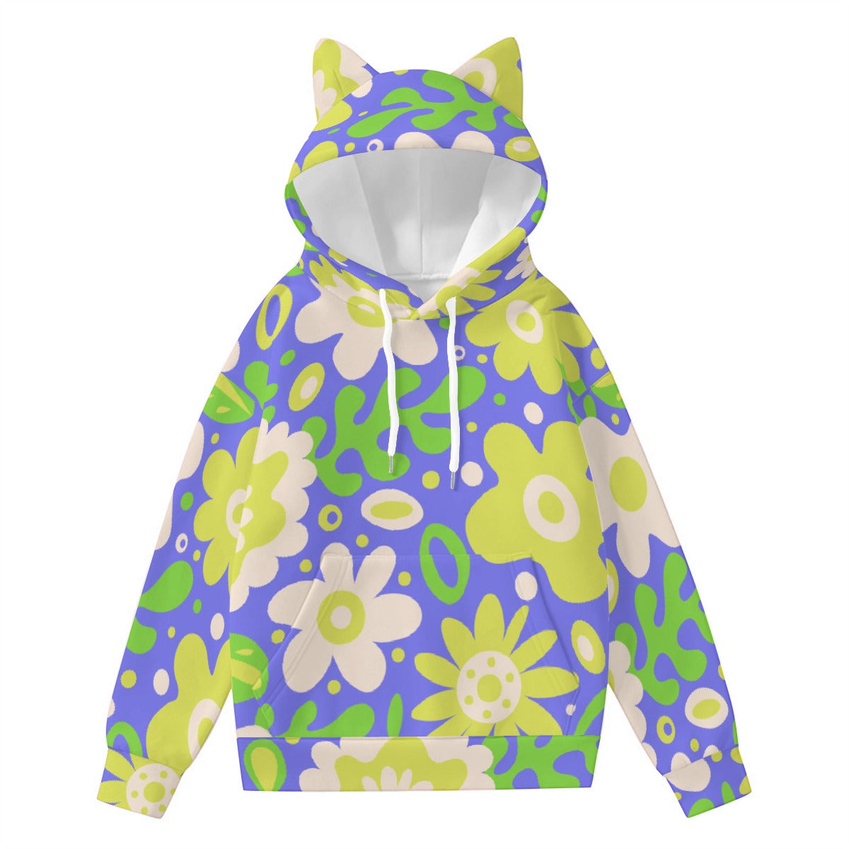 All-Over Print Women’s Hoodie With Decorative Ears