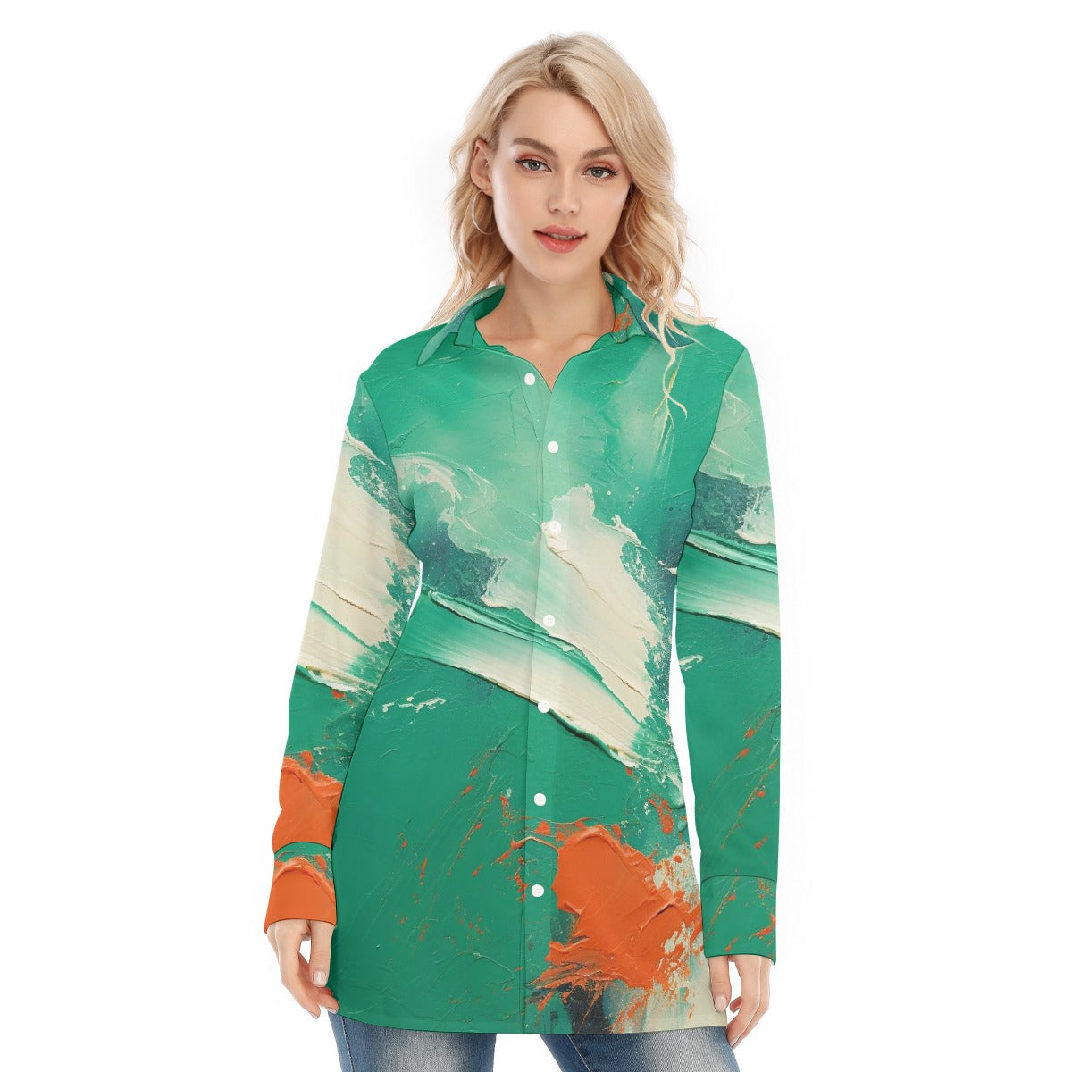 All-Over Print Women's Long Shirt