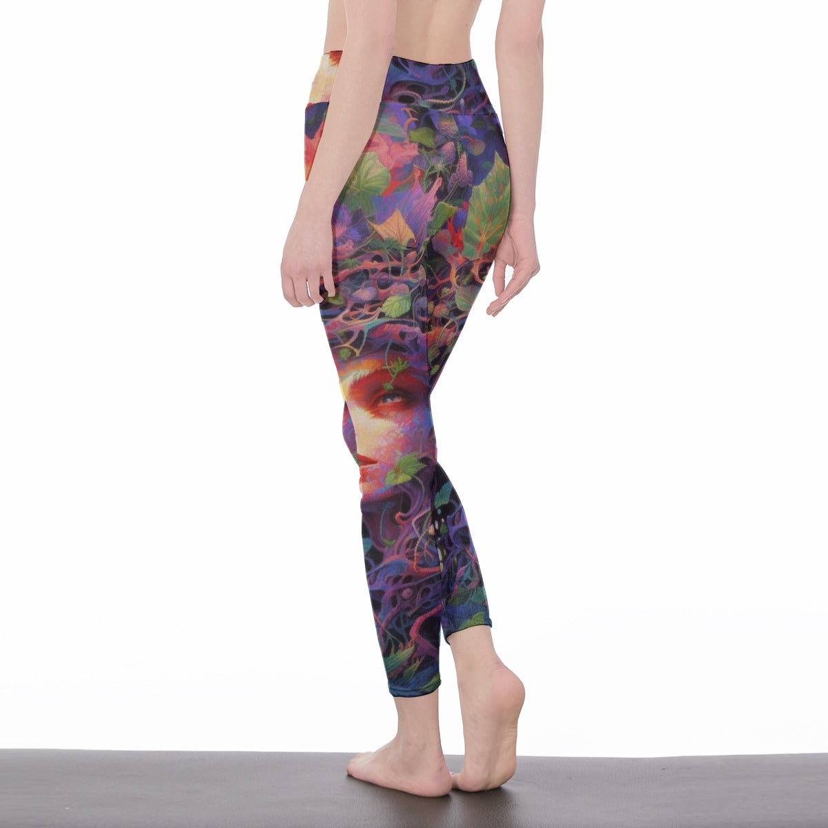 All-Over Print Women's High Waist Leggings | Side Stitch Closure