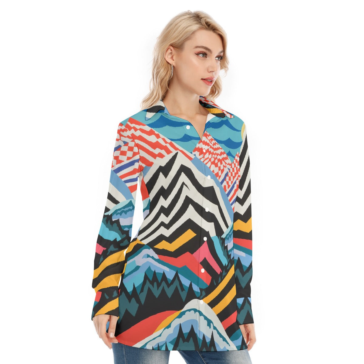 All-Over Print Women's Long Shirt