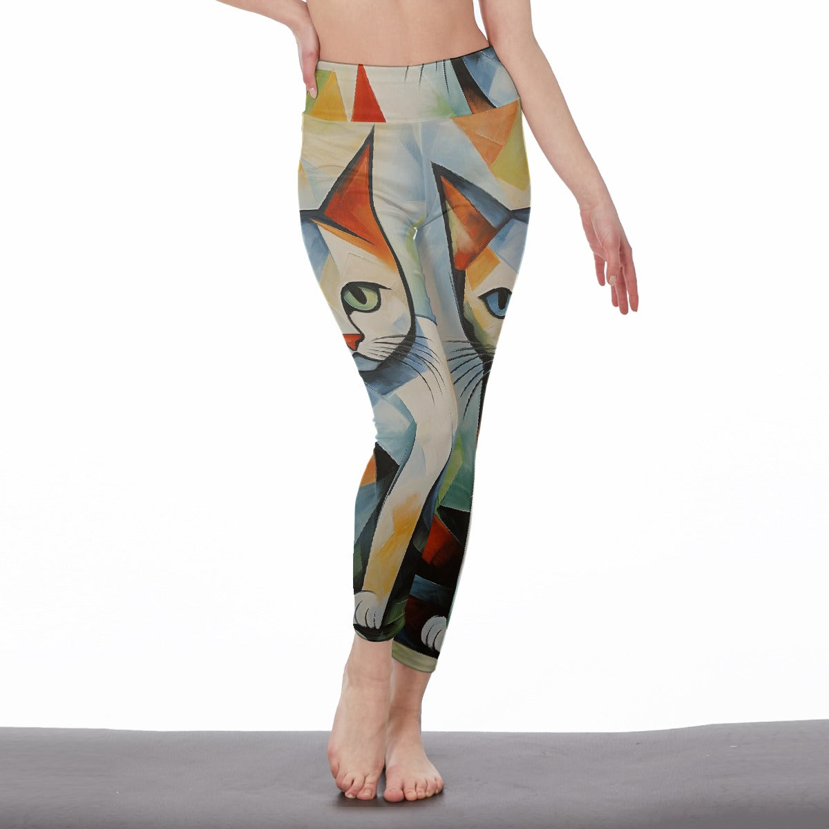 All-Over Print Women's High Waist Leggings | Side Stitch Closure