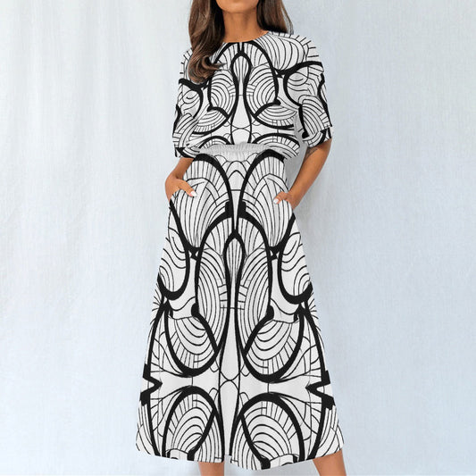 All-Over Print Women's Elastic Waist Dress