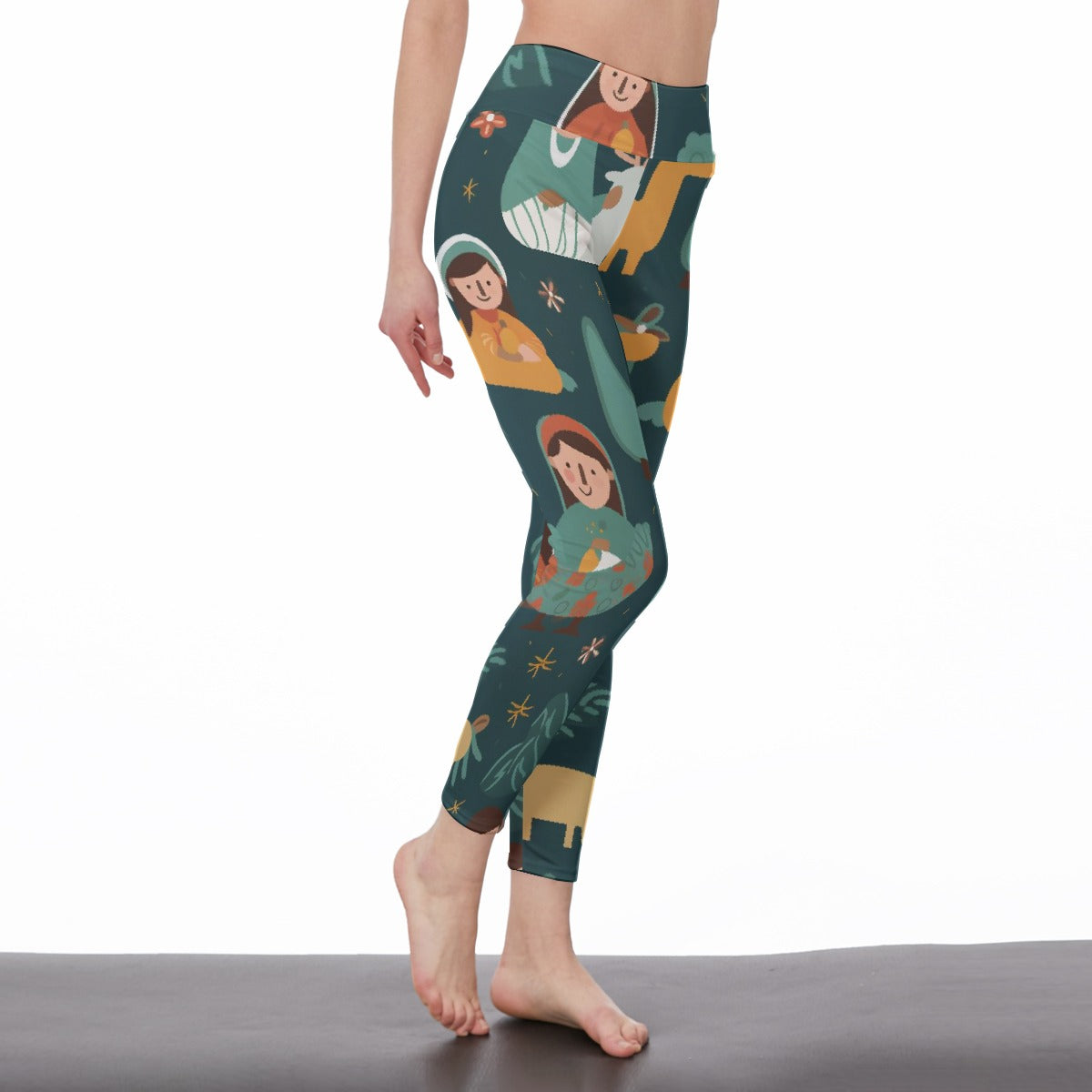 All-Over Print Women's High Waist Leggings | Side Stitch Closure