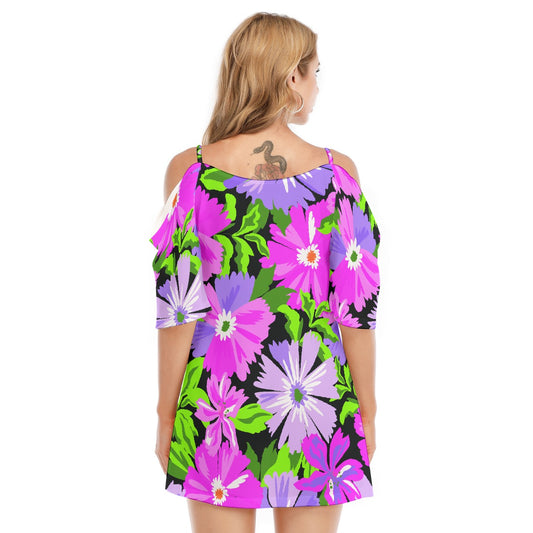 All-Over Print Women's Off-shoulder Cami Dress