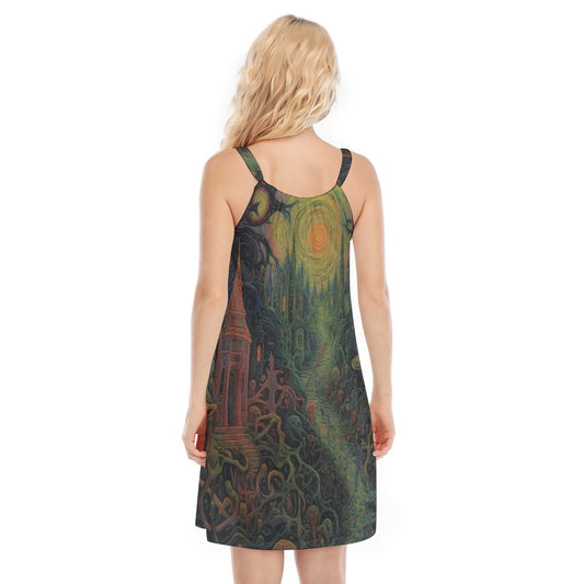 All-Over Print Women's O-neck Cami Dress