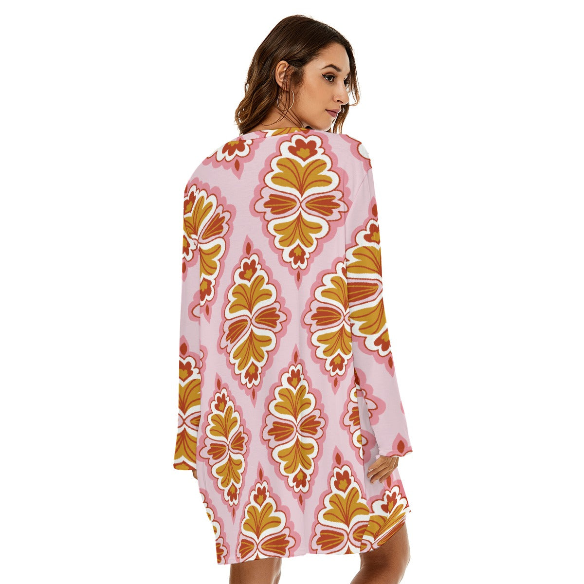 All-Over Print  Women's Loose Crew Neck Dress