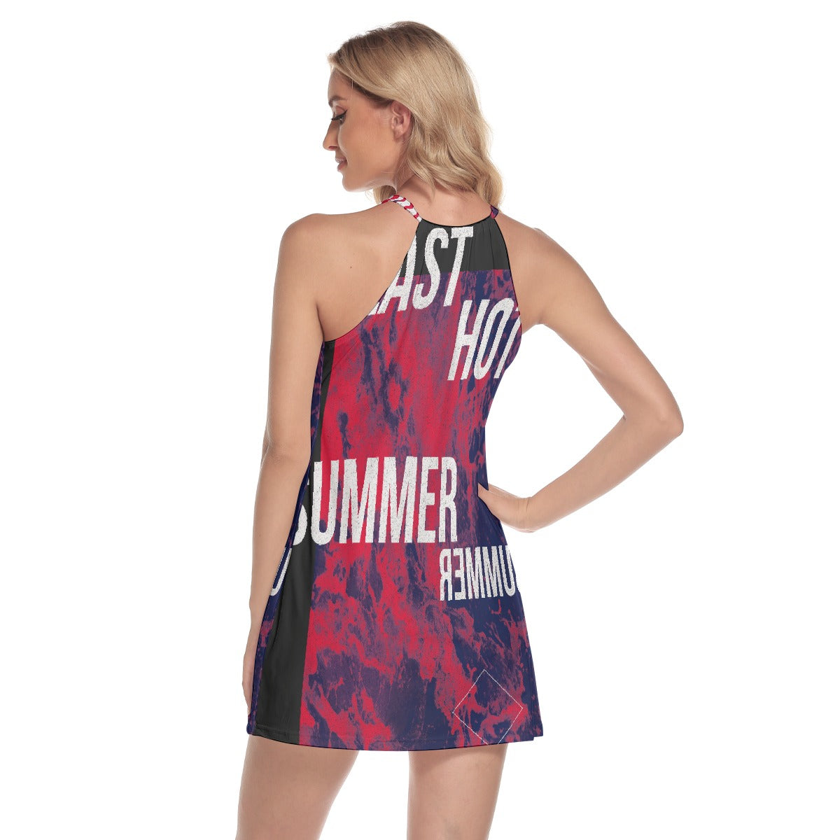 All-Over Print Women's Round Neck Above Knee Dress