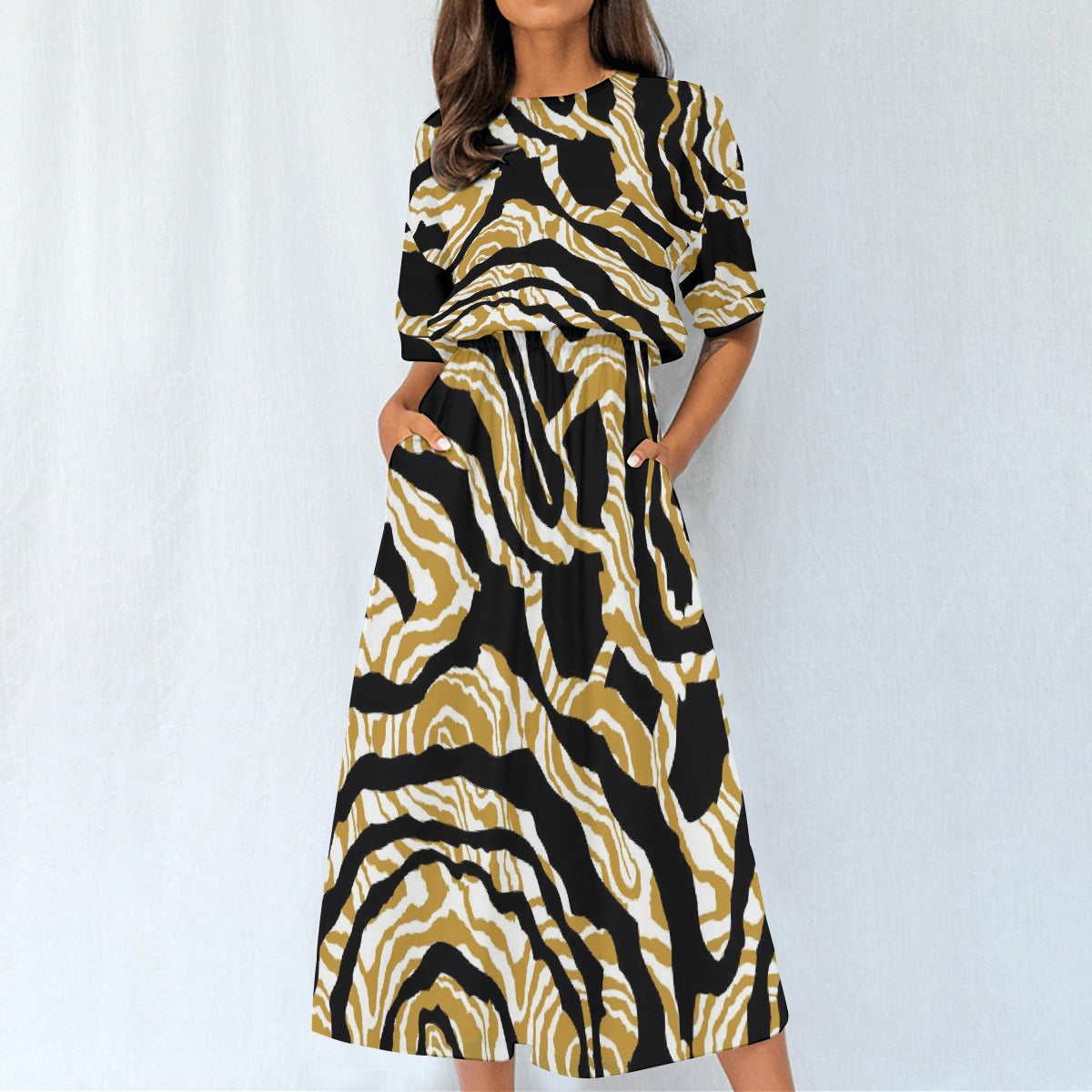 All-Over Print Women's Elastic Waist Dress