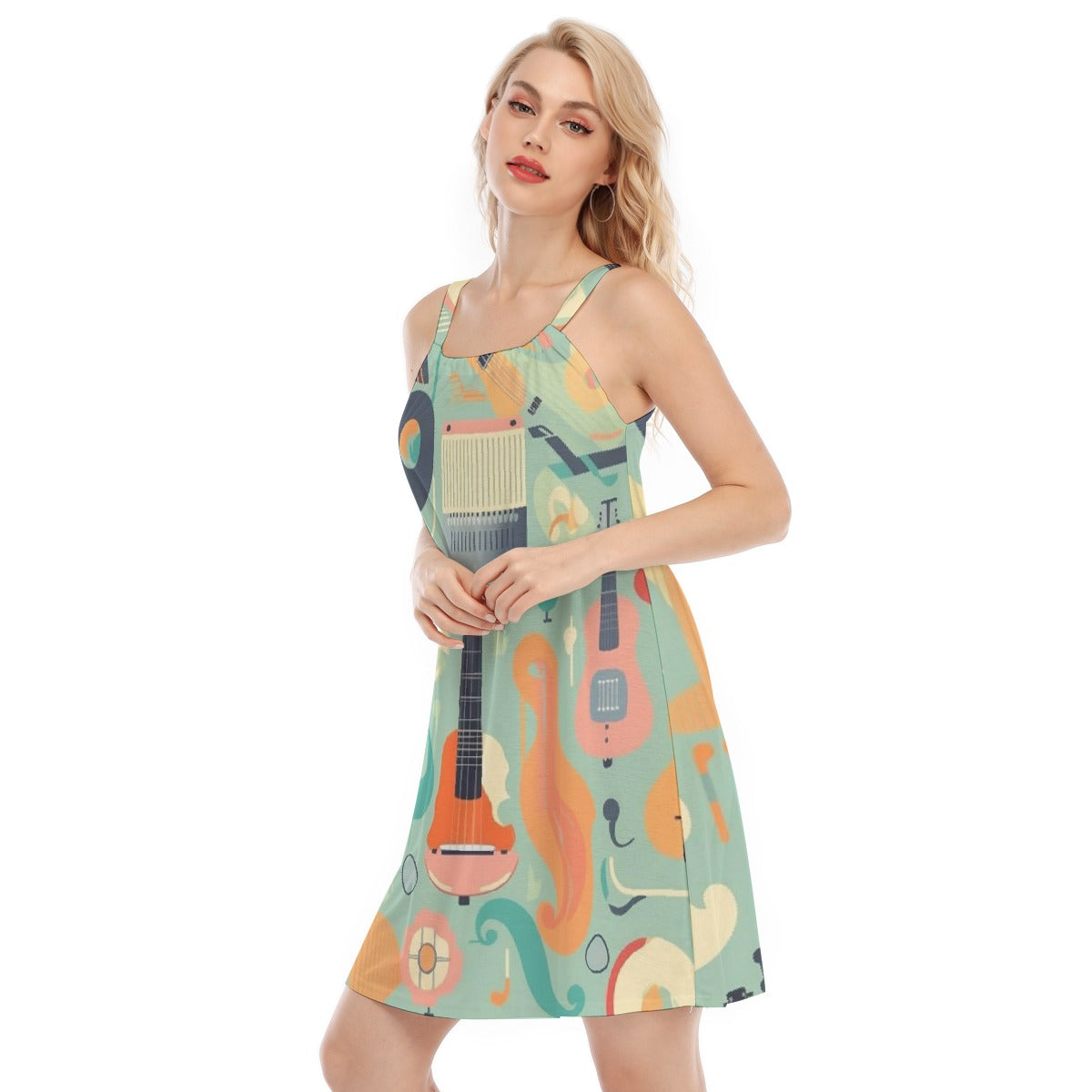 All-Over Print Women's O-neck Cami Dress