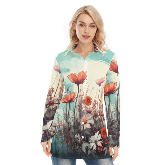 All-Over Print Women's Long Shirt