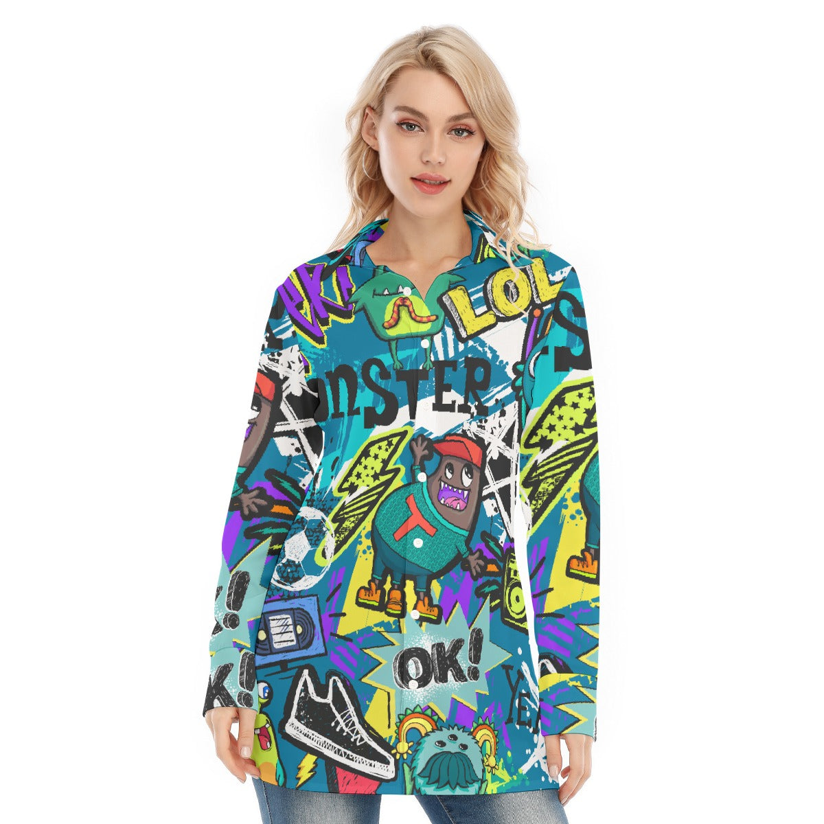 All-Over Print Women's Long Shirt