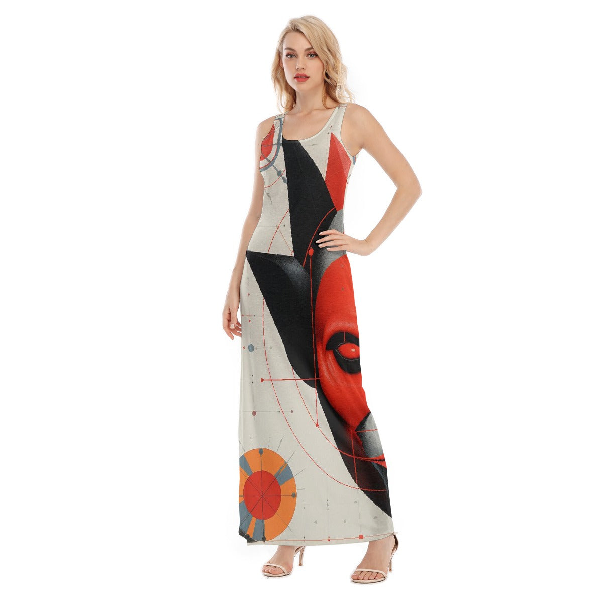 All-Over Print Women's Vest Dress | Length To Ankle