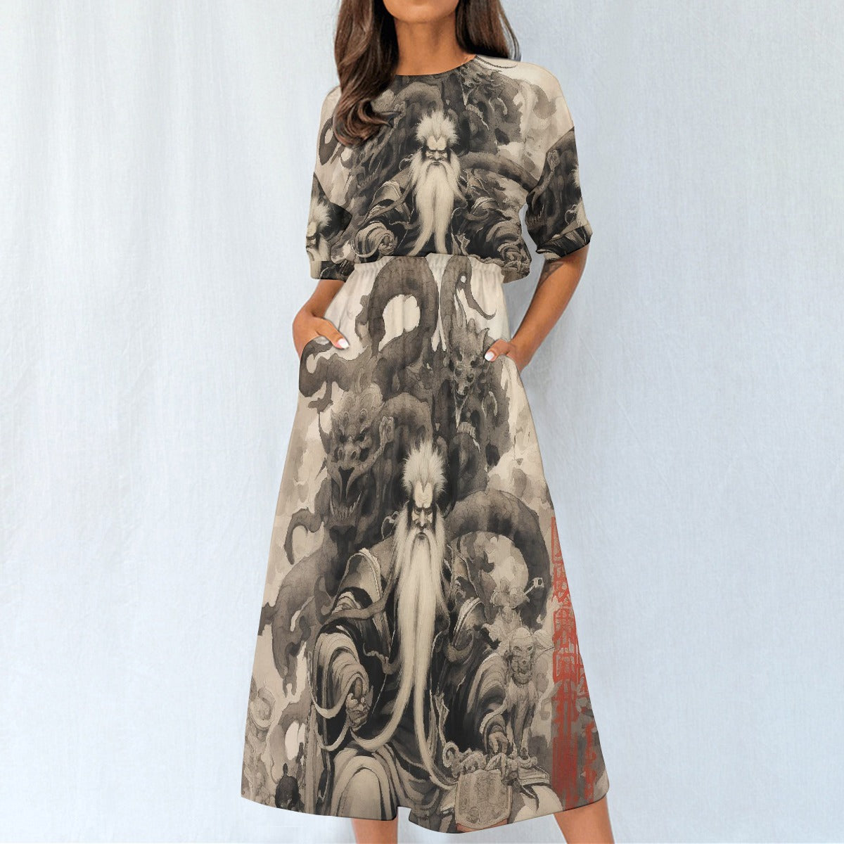 All-Over Print Women's Elastic Waist Dress