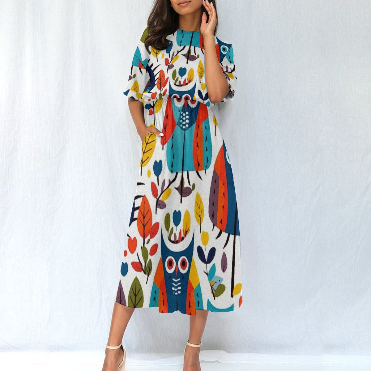 All-Over Print Women's Elastic Waist Dress