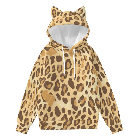 All-Over Print Women’s Hoodie With Decorative Ears