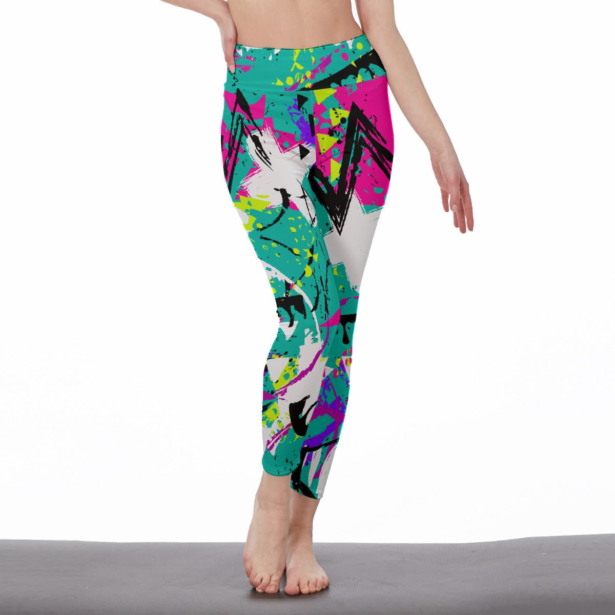 All-Over Print Women's High Waist Leggings | Side Stitch Closure