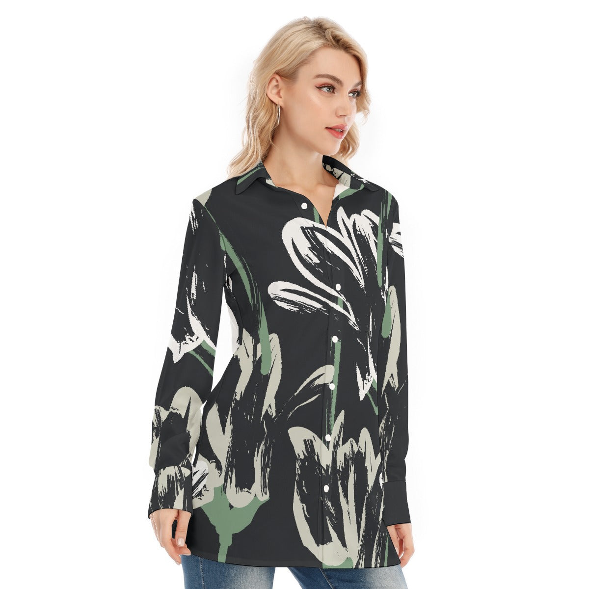 All-Over Print Women's Long Shirt