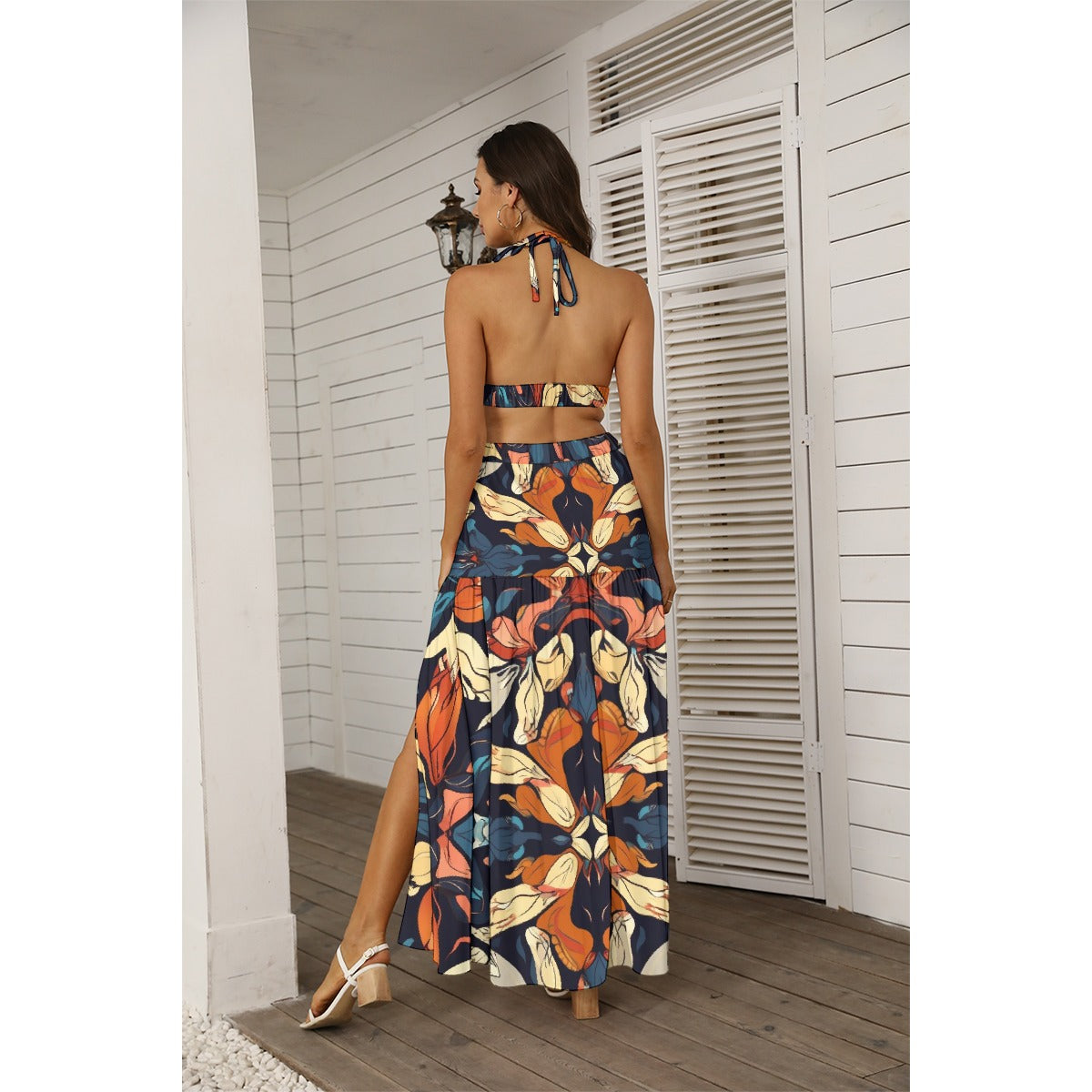 All-Over Print Women's Tie Back Wrap Dress