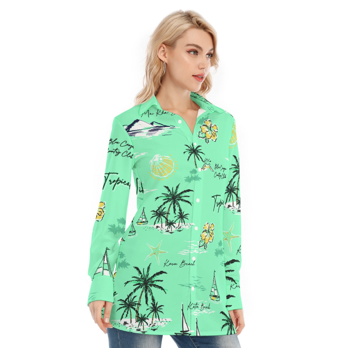 All-Over Print Women's Long Shirt