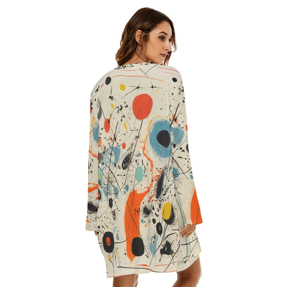 All-Over Print  Women's Loose Crew Neck Dress