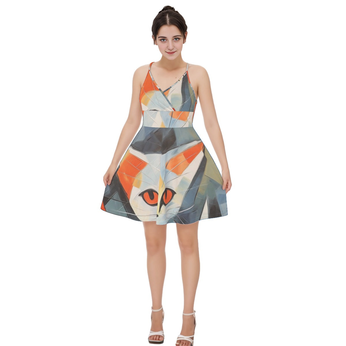 All-Over Print Women‘s Cross Cami Dress