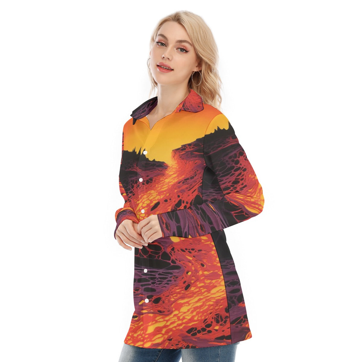 All-Over Print Women's Long Shirt