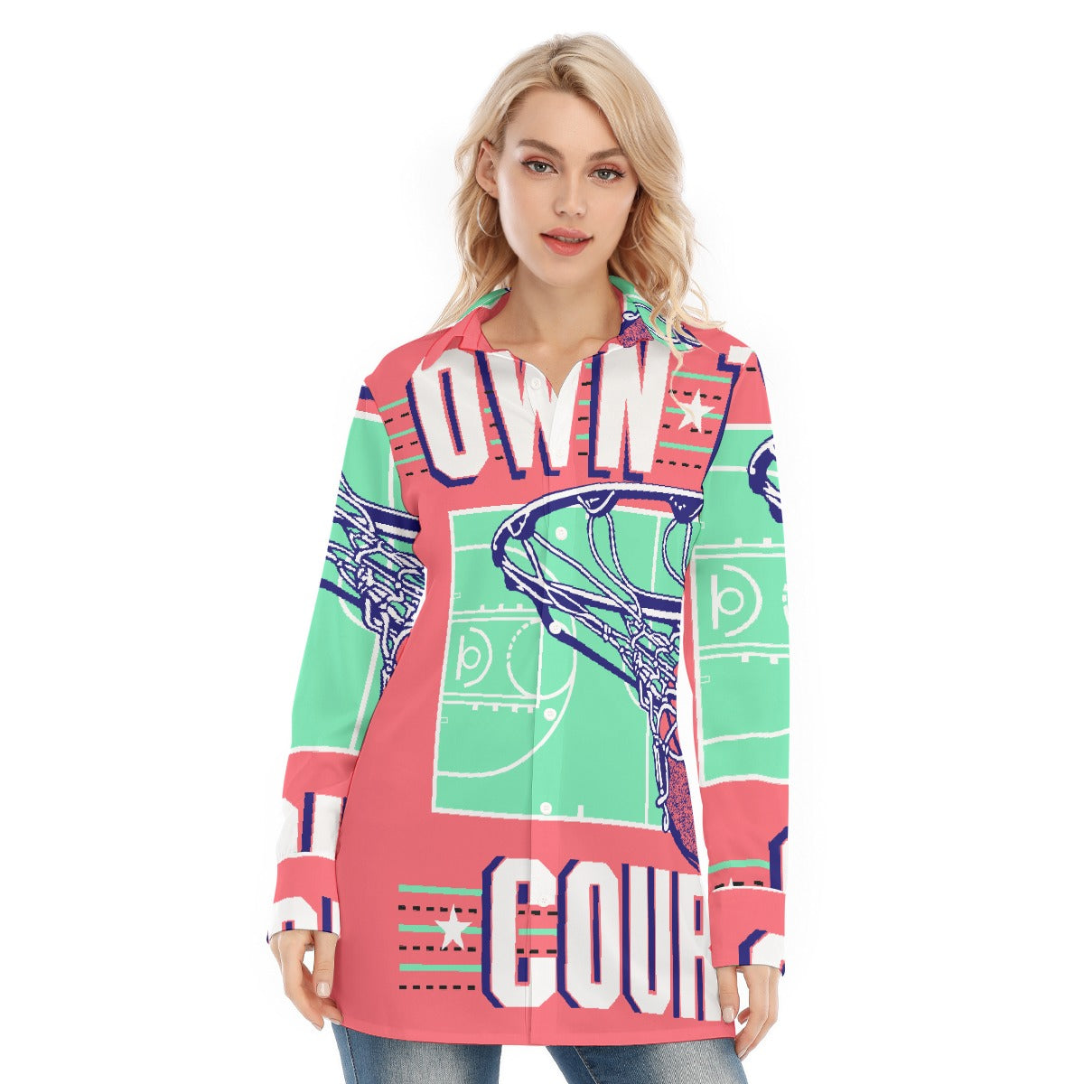 All-Over Print Women's Long Shirt