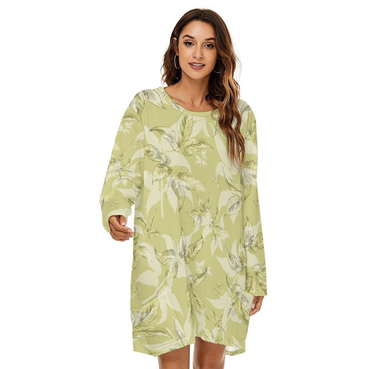 All-Over Print  Women's Loose Crew Neck Dress