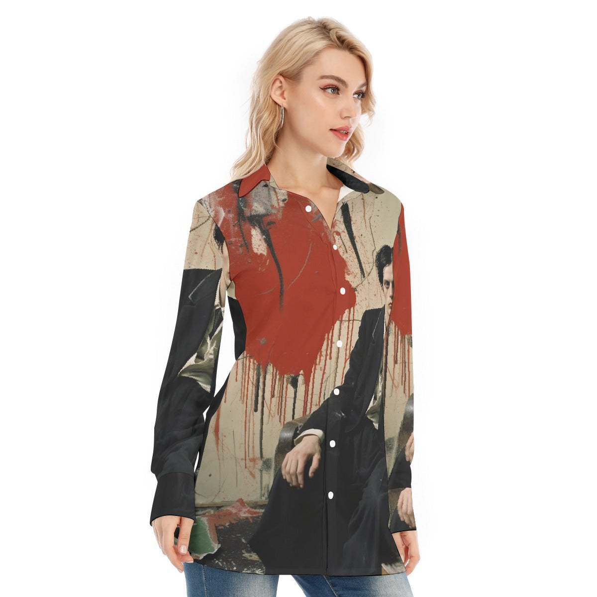 All-Over Print Women's Long Shirt