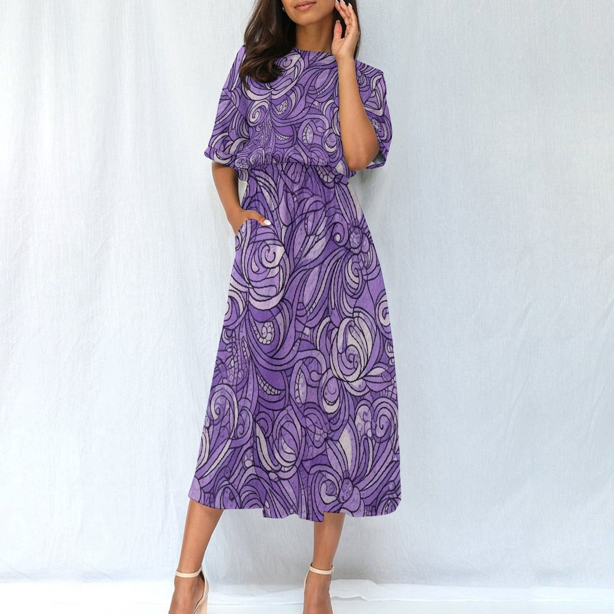 All-Over Print Women's Elastic Waist Dress