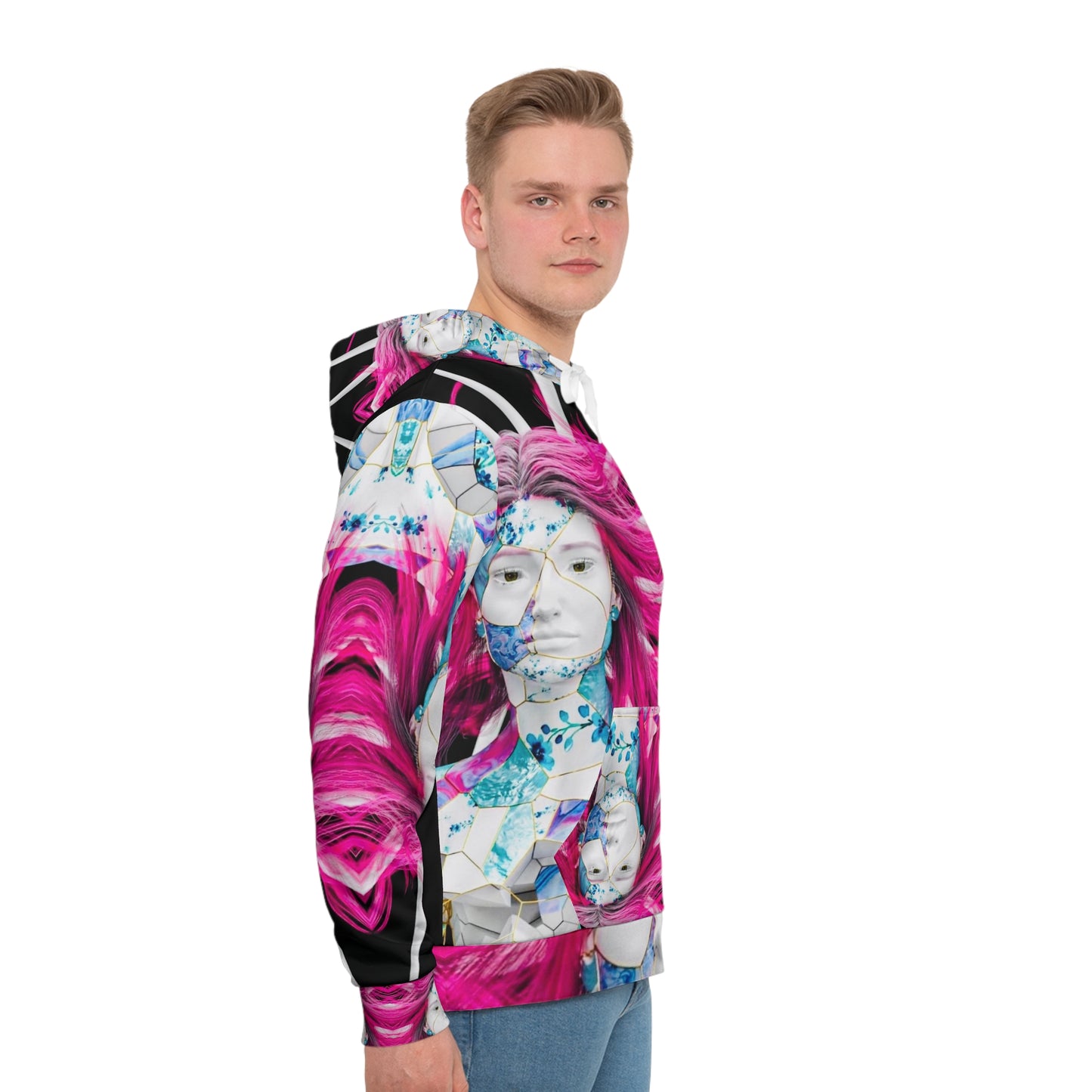 Men's Hoodie - Faced In Pink