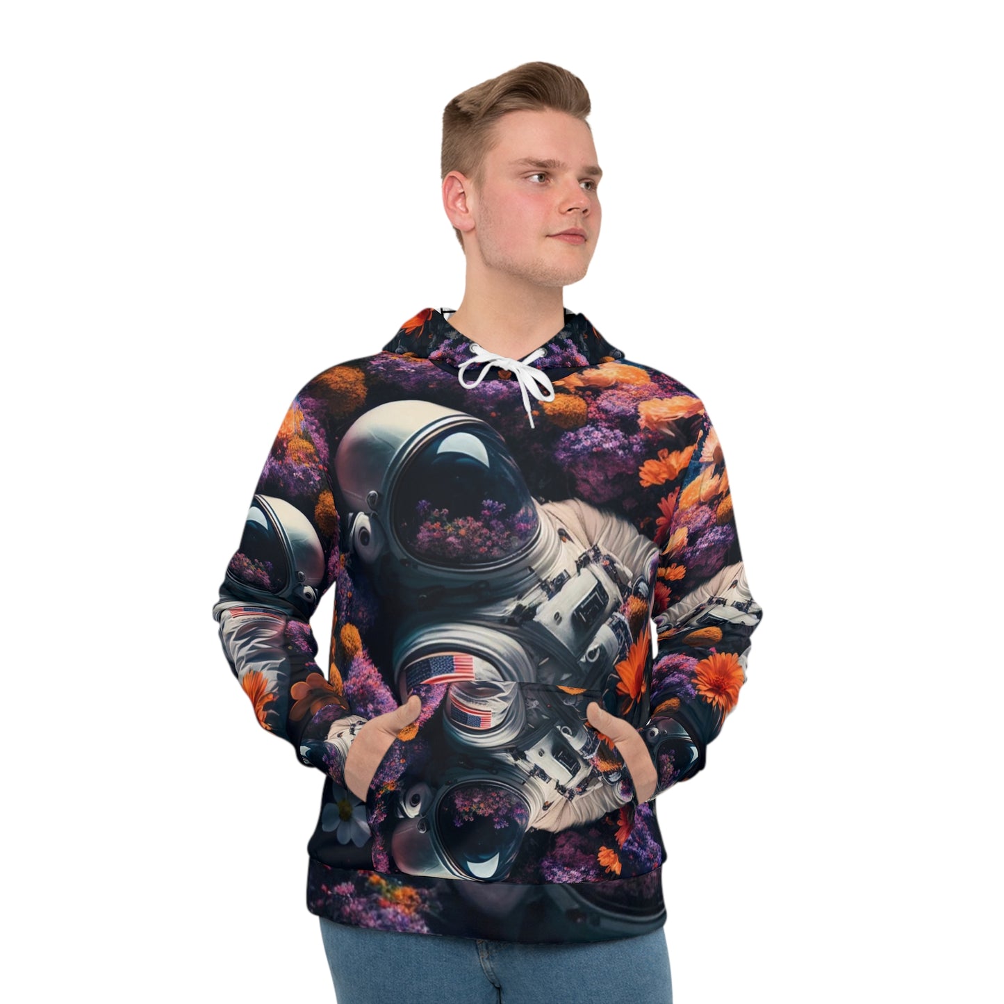 Men's Hoodie - Spaceman Flowers