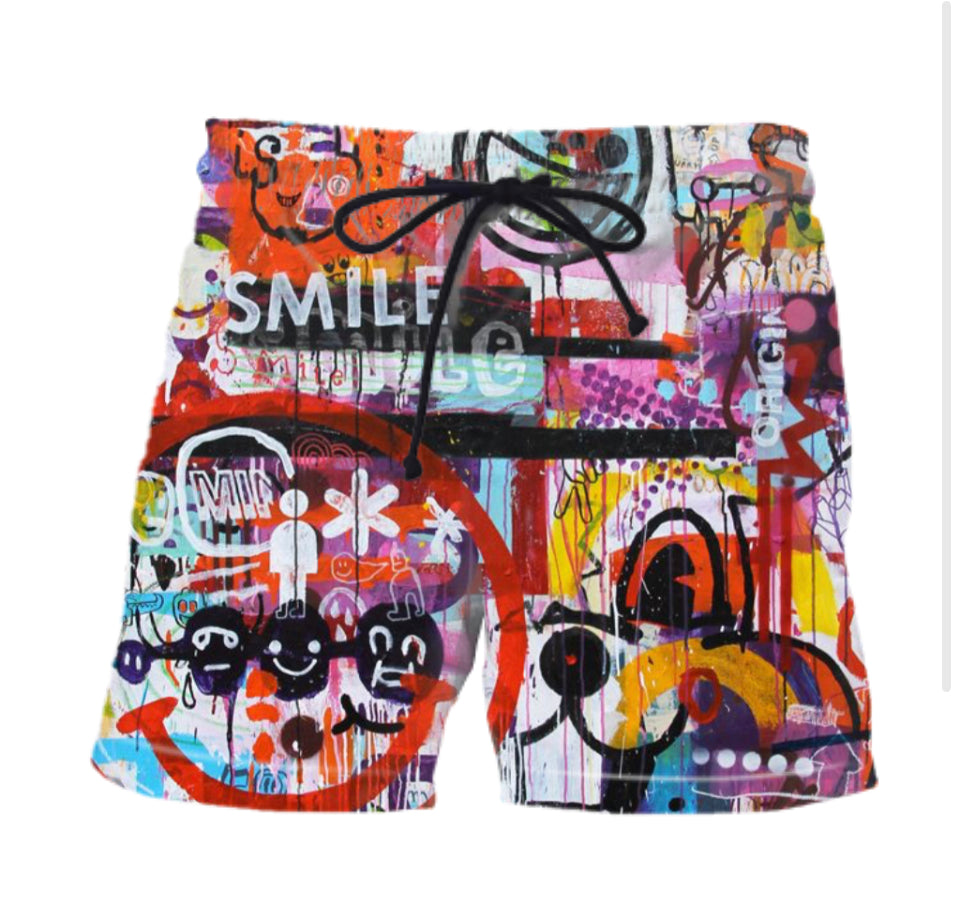 GRAFFITI GROOVE GETUP BATHING SUIT / SHORTS