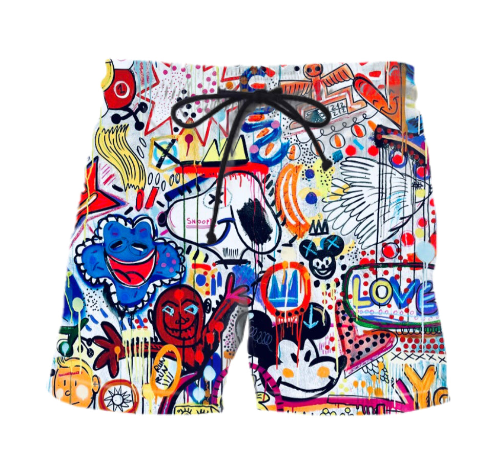 ABSTRACT ANIME BATHING SUIT / SHORTS